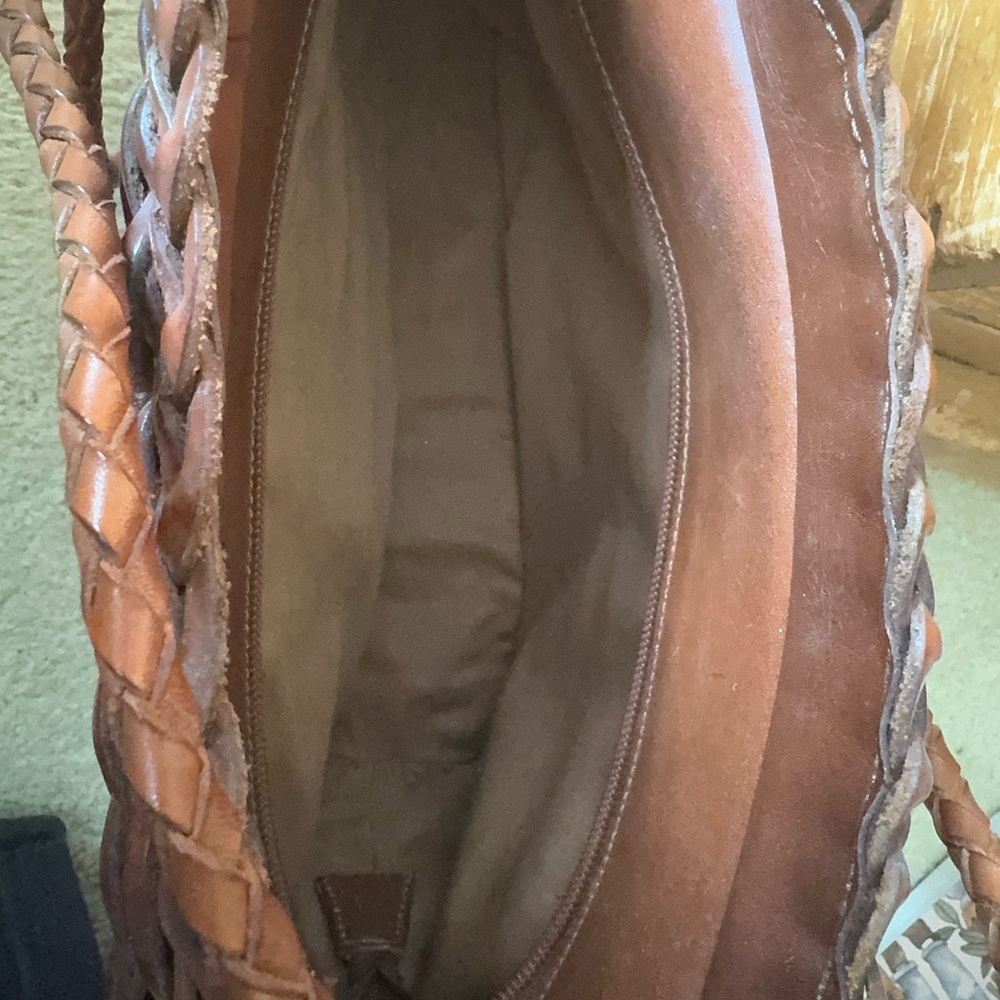 Italian leather Woven Brown Women’s Shoulder Bag - Picture 7 of 9